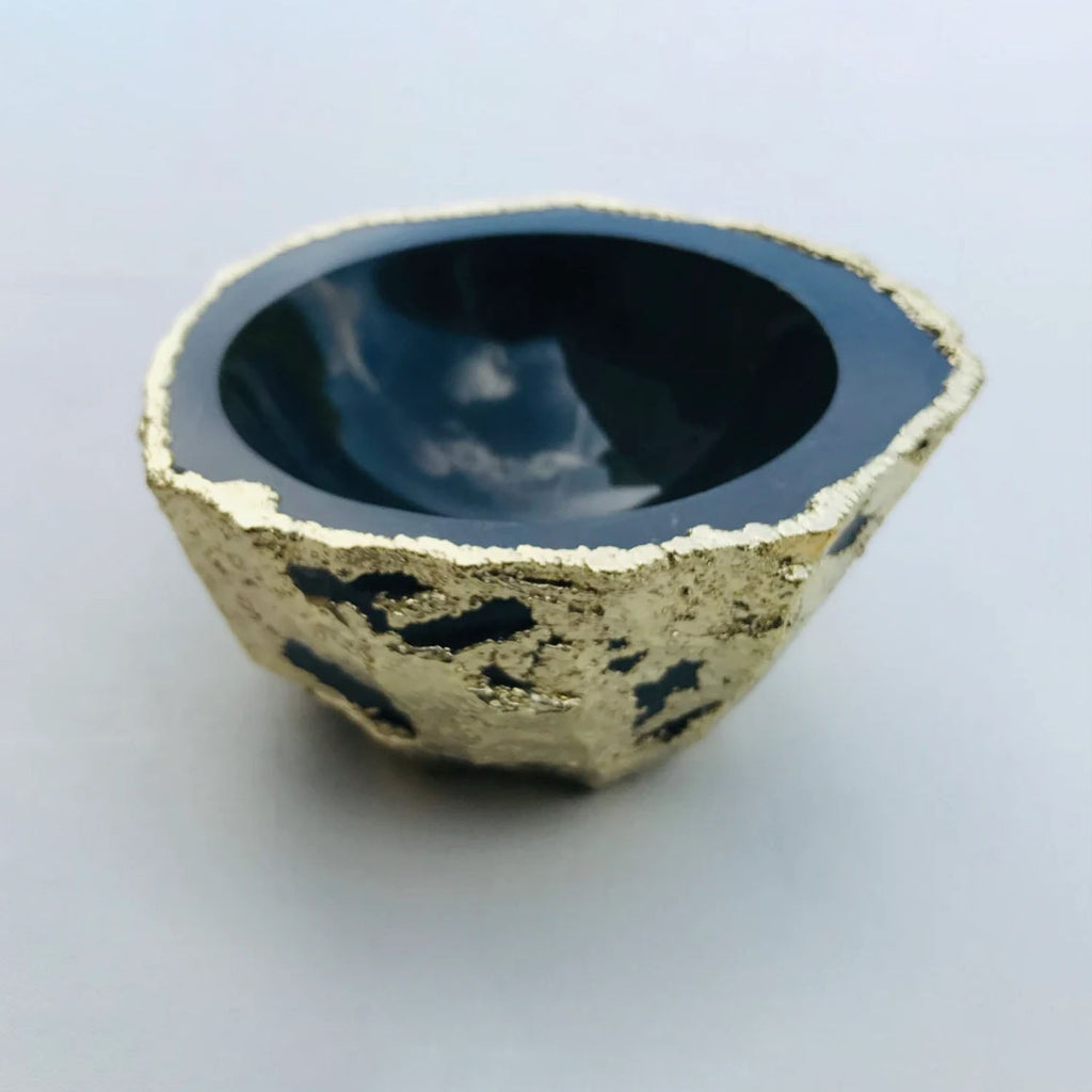 Black Agate Geode Nut/trinket/Jewellery Bowl-1