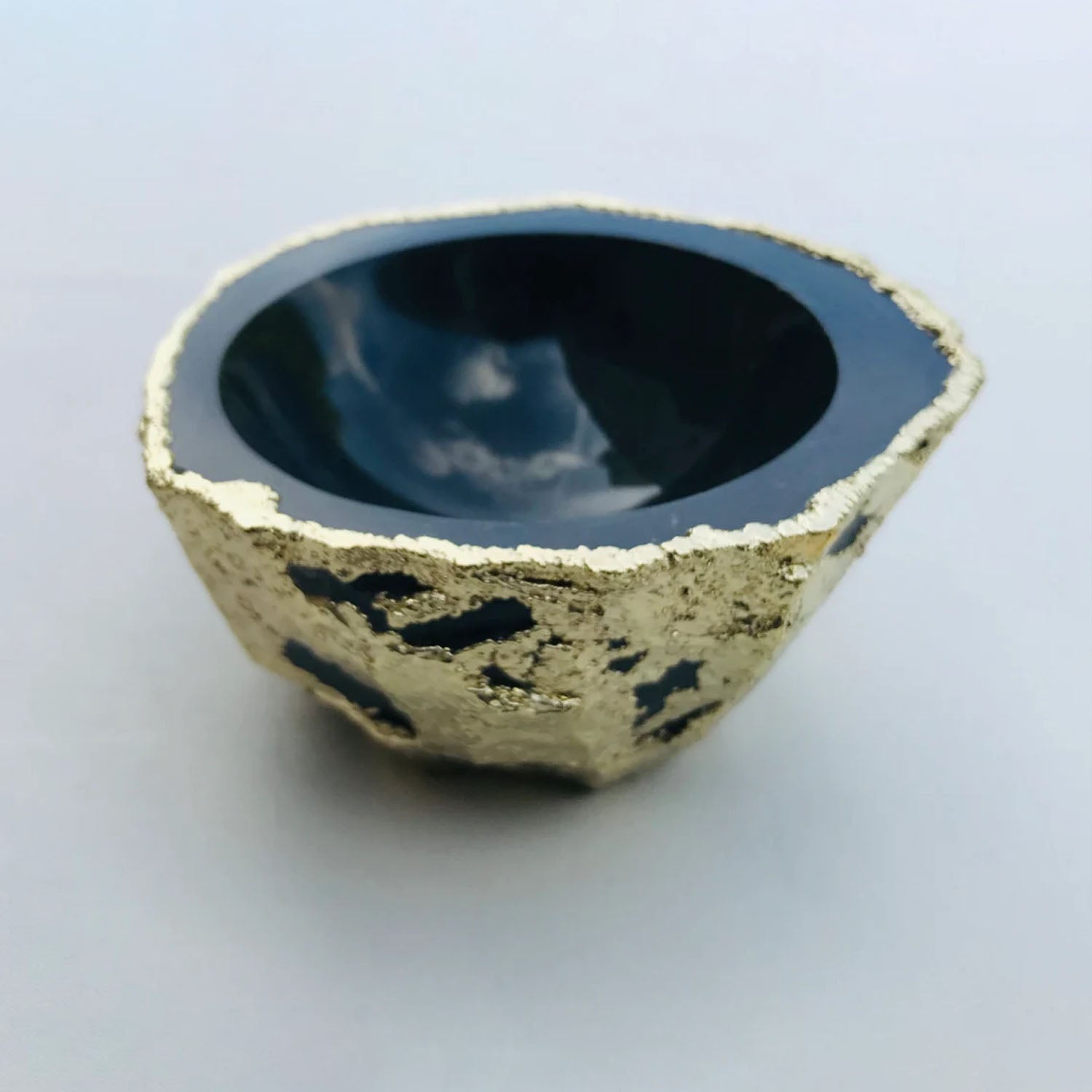 Black Agate Geode Nut/trinket/Jewellery Bowl-1