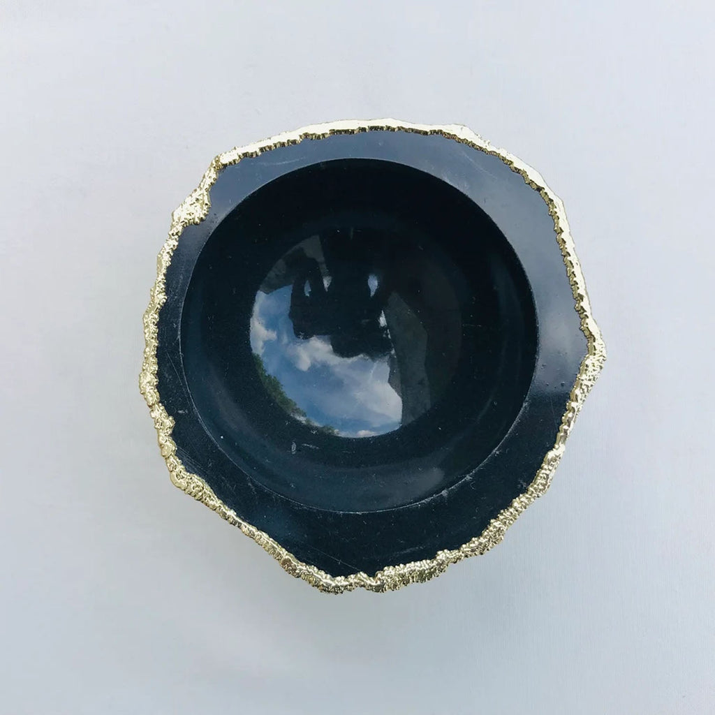Black Agate Geode Nut/trinket/Jewellery Bowl-3