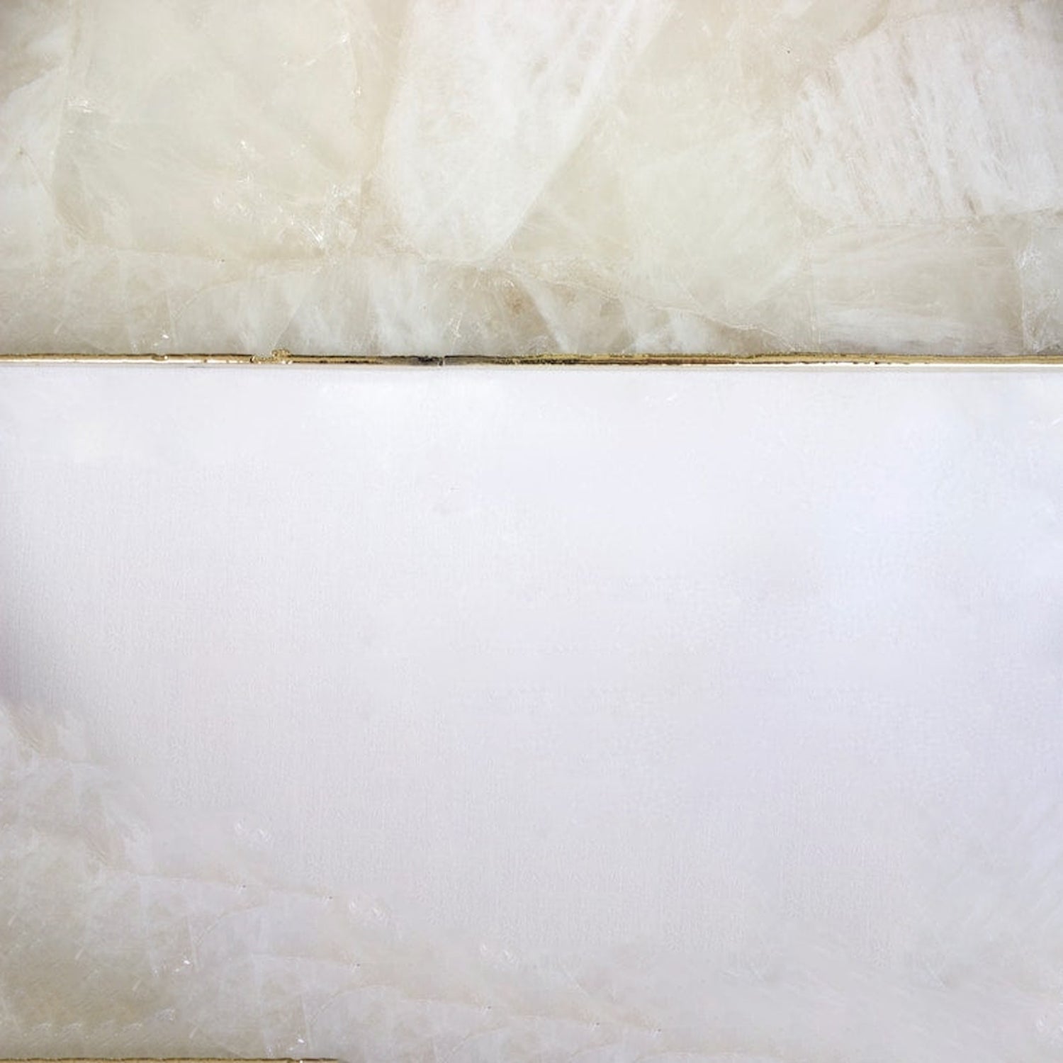 White Agate Serving Tray With Brass Handles | Square-4