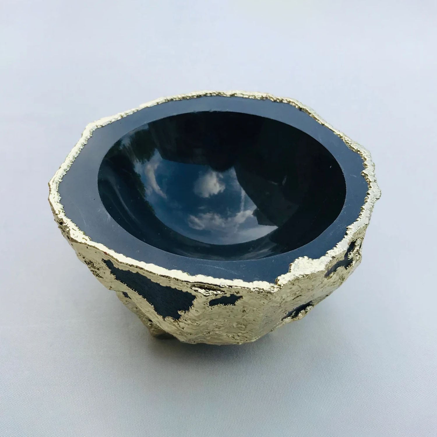 Black Agate Geode Nut/trinket/Jewellery Bowl-4
