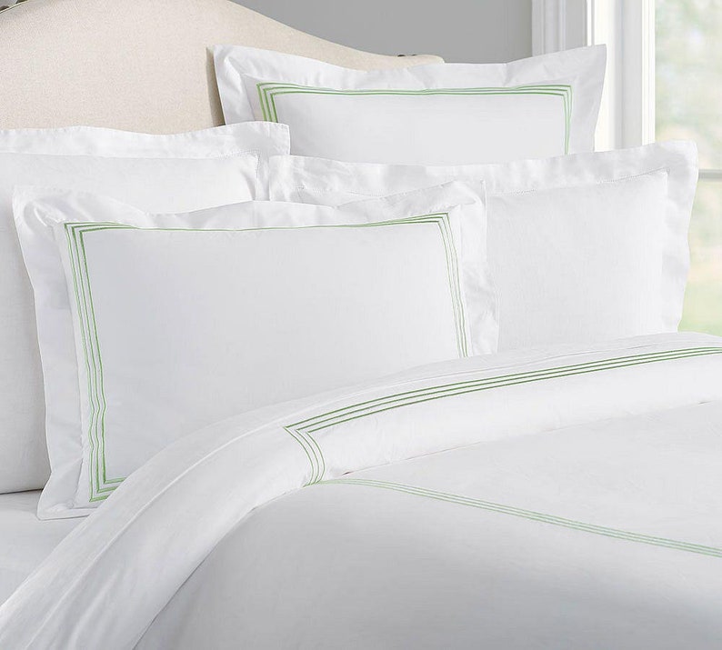 Lines - Pure Linen Embroidered Edge Duvet Cover Sets-6