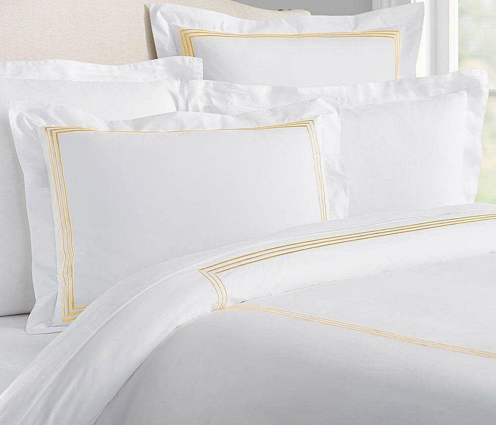 Lines - Pure Linen Embroidered Edge Duvet Cover Sets-4