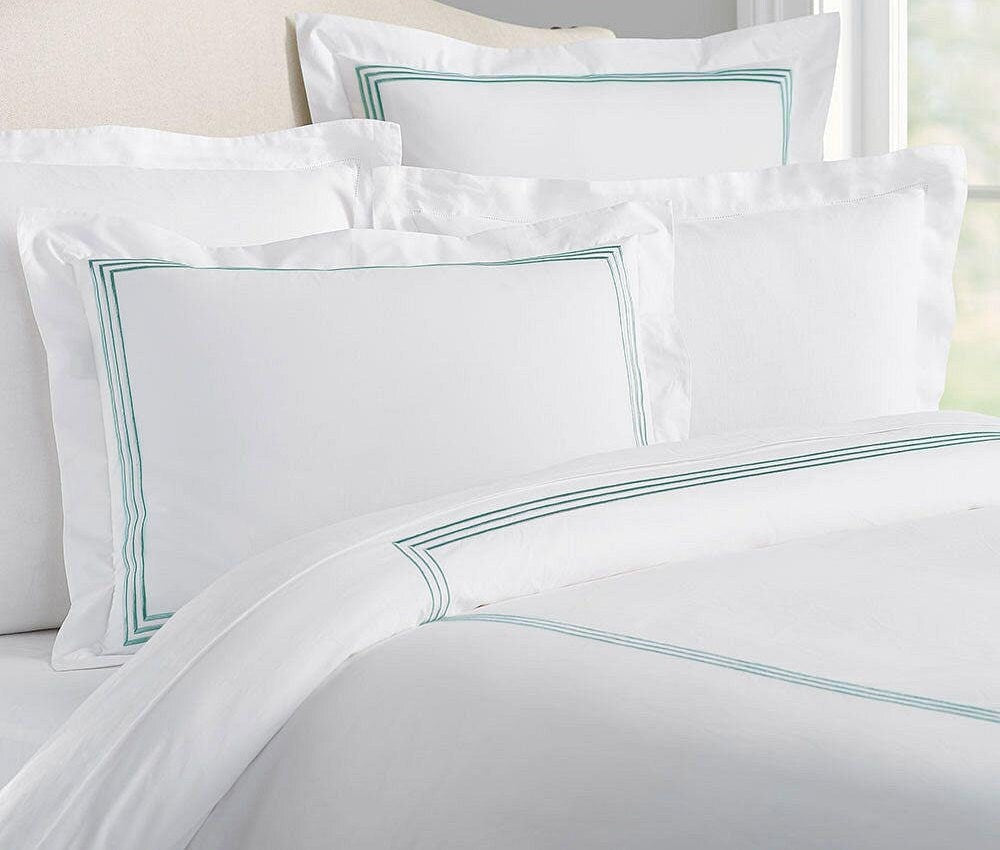 Lines - Pure Linen Embroidered Edge Duvet Cover Sets-8